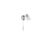 BRILLIANT lampe Luca applique murale et interrupteur fer / chrome / blanc | 1x R50, E14, 18W, adapté aux lampes à réflecteur (non incluses) | Échelle A ++ à E | Avec ligne d'alimentation et interrupteur de cordon