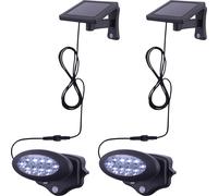 Applique murale avec détecteur de mouvement Lampe solaire d'extérieur LED Lampe de façade, anthracite, l x h 17 x 11,3 cm, lot de 2