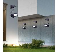 Applique murale avec détecteur de mouvement éclairage solaire extérieur éclairage de façade LED, anthracite, LxH 17 x 11,3 cm, lot de 4