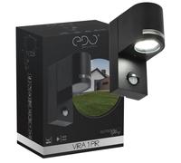 Applique murale avec détecteur de mouvement PIR VIRA EDO 1 GU10 noir IP44 EDO Garden Line