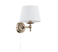 Applique Murale Avec Interrupteur à Tiré Métal Tissu H:27 CM en Or Blanc E14