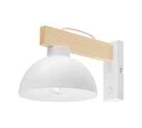 Applique Murale Avec Interrupteur B: 18 Cm Petit Blanc E27 Métal Bois Lit Canapé