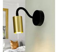 Applique murale avec interrupteur et bras flexible en métal en laiton noir spot GU10 17-32,5 cm lampe de lecture extensible spot applique murale spot d'intérieur