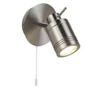 Applique murale avec interrupteur IP44 Applique de salle de bain en argent mat petit H : 16 cm abat-jour orientable GU10 Spot Applique de salle de bain