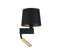 Applique Murale avec Interrupteur Liseuse or Noir E27+G9 Chambre Wandleuchte
