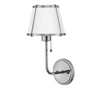 Applique Murale avec Interrupteur Métal E27 H:40 CM Nickel Blanc Mur Lampe Lit