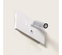TechBrey Applique Murale avec Lampe de Lecture LED 8W Métal et Port USB Rossey Blanc Blanc G
