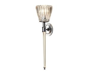 Applique Murale Avec LED Écran En Verre Rayé IP44 Chromé Clair Salle De Bain