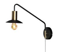 Applique Murale Avec Prise, Bras Articulé, Interrupteur E27, Métal