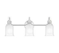 Applique Murale Bain LED G9 IP44 B : 61 CM 3000 K Verre Métal 'Chrome Blanc