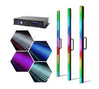 Applique Murale, Barre de pixels LED RGB 3 en 1, tube LED, éclairage de scène, KTV, théâtre, auditorium, concert, boîtier de contrôle Artnet avec mode DMX(8 pcs Square Lens)