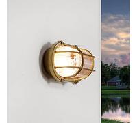 Applique murale bateau extérieur, lampe cave maritime laiton, lampe ovale, inoxydable, P:10 cm, IP64, E27, rustique, lampe pour locaux humides, applique murale maison