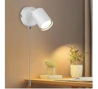 Applique murale beige-ton à douille GU10 ajustable avec interrupteur à tirette pour l’intérieur une unité.