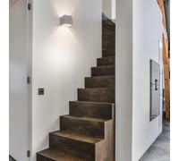 Applique intérieur moderne couloir haut et bas lampe applique en béton intérieur cage d'escalier, forme cube avec effet lumineux, 1x G9, LxlxH 11,5 x 11,5 x 11,5 cm