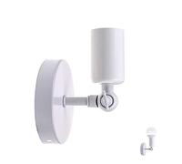Applique Murale Blanc Simple E27 LED Fer lumière Porte-lampe de Couloir Murale Edison et support Applique de mur pour Salle à manger Chambre Cuisine
