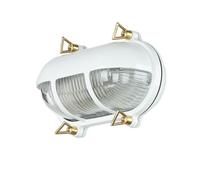 Applique Murale Blanche En Laiton Verre IP64 E27 Inox Maritime Hublot