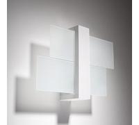Applique Murale Bois Blanc Rectangles de Verre pour Ampoule E27 - SILAMP