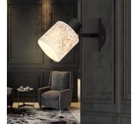 Applique Murale Bois Luminaire de Salon Tissu Réglable Gris 1 à Flammes