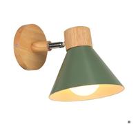 Applique murale - Bois vert foncé Ø17.5 cm - E27 réglable - Design nordique moderne - Articulée anti-rouille