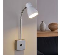Applique Luminaire Lampe De Lecture Spot Mobile Métal Argent Blanc 1X LED