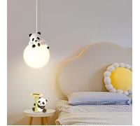 Applique murale câblée pour chambre d'enfant impression 3D boule de lune chambre à coucher animaux de dessin animé mignons panda