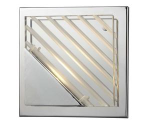 Applique murale cage d'escalier Applique LED carrée couloir, aluminium chromé argenté, 5W 350lm 3000K, Lxl 15x15 cm
