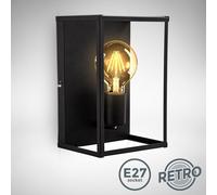 Applique murale cage métal noir éclairage plafonnier vintage couloir retro IP20
