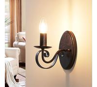 Lucande Applique Murale Caleb à intensité variable (Traditionnel) en Marron Métal e. a. pour Couloir (1 lampe,à E14), Lampe Eclairage Luminaire Mural