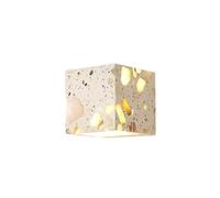 Applique Murale carrée en Pierre Terrazzo de 12 cm pour éclairage Mural, Vertical et Vertical, pour Chambre à Coucher, Chevet, escaliers, Salon - Applique Murale câblée 5 W à lumière Chaude COB