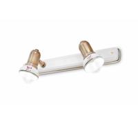 Applique Murale Céramique Blanc Laiton B : 41 CM Pivotant 2x E14 Spot Lampe Mur
