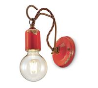 Applique Murale Céramique Industriel B : 11 CM Main E14 Rouge Mur Lampe