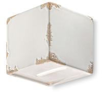 Applique Murale Céramique Petit B : 10 CM en Shabby Blanc Ancien G9 Lampe