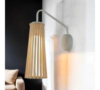 Applique Murale Chambre À Coucher Réglable Blanche En Bois Clair Longue