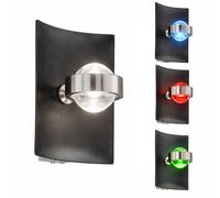 Applique murale changeant de couleur Lumière du jour Applique murale Touchdimmer Luminaire pour cage d'escalier noir, RGB 2W LED 9W 900Lm blanc chaud neutre, LxLxH 16,5x16x21 cm
