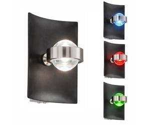 Applique murale changeant de couleur Lumière du jour Applique murale Touchdimmer Luminaire pour cage d'escalier noir, RGB 2W LED 9W 900Lm blanc chaud neutre, LxLxH 16,5x16x21 cm