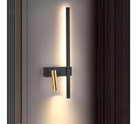 Applique murale chevet Intérieure, LED liseuse lampe murale avec interrupteur 350° Réglable 3 couleurs de lumière applique murale Noir Aluminium pour Chambre Salon salle d'étude Droite