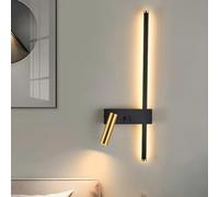 Applique murale chevet Intérieure, LED liseuse lampe murale avec interrupteur 350° Réglable 3 couleurs de lumière applique murale Noir Aluminium, pour Chambre Salon salle d'étude Droite