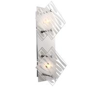 Applique murale chrome Applique murale verre Lampe d'entrée Lampe de cage d'escalier, lignes décoratives blanches, 2x G9, LxH 17x37 cm