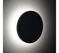 Applique murale circulaire à LED moderne nordique simple ronde applique murale en métal éclairage mural intérieur pour salon chambre escaliers, noir + gradation continue - 30 cm 18 W (noir +