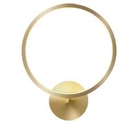 Applique Murale Circulaire, Finition Laiton brossé, câblée, LED 18 W à intensité Variable, luminaire d'intérieur pour Salon, Chambre, Couloir, escaliers