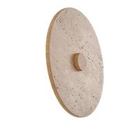 Applique murale circulaire moderne et nordique en travertin jaune, luminaire décoratif en bois for chevet, chambre, entrée, salon(Wood color,40cm)