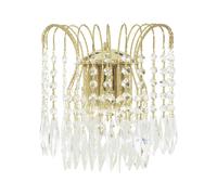 Applique Murale Classique En Jaune Or Lumière Cristal 2x E14 Intérieur Éclairage