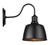 Applique murale col cygne style ferme, applique loft américain noir mat, à 1 lumière for porche, cuisine, couloir, grand luminaire d'entrepôt du milieu siècle for salle bain et salon