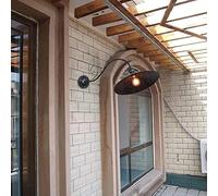 Applique murale col de cygne de pays américain éclairage de grange vintage porche extérieur décor applique murale finition chromée externe rétro industrie applique murale avec abat-jour dôme en acier