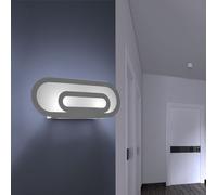 Applique Murale Couloir Acier Luminaire de Salon Verre Dépoli Blanc L 40 CM