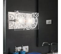 Applique Murale Couloir Kristallleuchte Verre Partie Dépoli Chrome 2x G9 Motifs