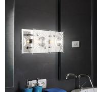 Applique Murale Couloir Kristallleuchte Verre Satiné 2-Flammig Chrome Reflétant