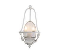 Applique murale couloir lampe bougeoir look 2 lampes E14 acier blanc salon