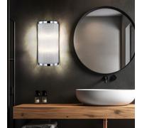 Applique murale à 2 lampes pour cage d'escalier, éclairage de couloir, applique chromée, lampe de salon, tiges de verre torsadées, 2x G9, LxH 15 x 30 cm, Globo 41002-2