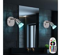 Applique Murale Couloir Lampe Spot RGB LED Télécommande Intensité Variable Spot